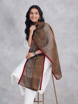 Fabindia - Black Silk Blend Hand Woven Stole