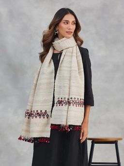 Fabindia - Beige Wool Blend Stole