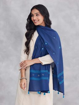 Fabindia - Indigo Cotton Hand Embroidery Stole