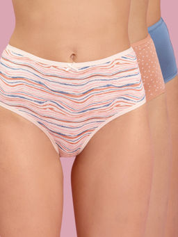 Nykd by Nykaa - High Rise Full Brief Panty with Outer Elastic-NYP036-Assortment 12