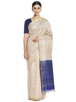 Fabindia - Silk Woven Sari (Beige)