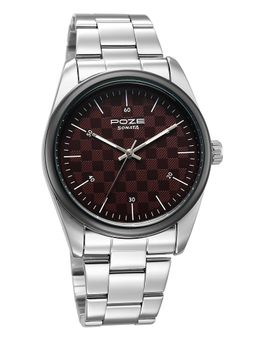 Sonata - Men Poze Drop 9.1 Quartz Analog Maroon Dial Watch - SP70033SM08W (M)