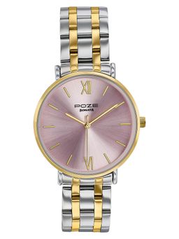 Sonata - Women Poze Drop 9.1 Quartz Analog Pink Dial Watch - SP80183BM01W (M)