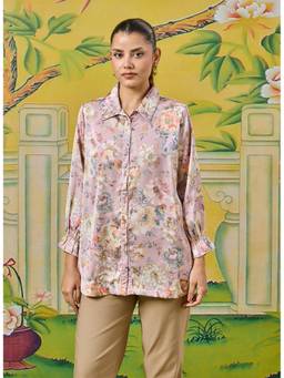 Lakshita - Eshara Frosty Pink Floral Printed Shirt