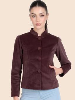 Leather Retail - Women's Bronze Velvet Long Jacket