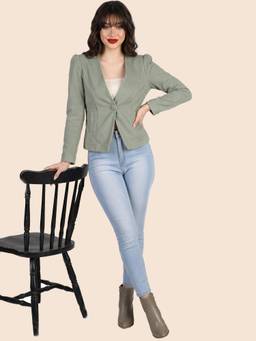 Leather Retail - Women's Green Velvet Jacket