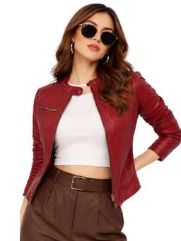 Leather Retail - Women Faux Leather Regular Jacket