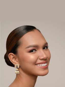 Bdiva - Gold Plated Peacock Style Jhumki Earrings