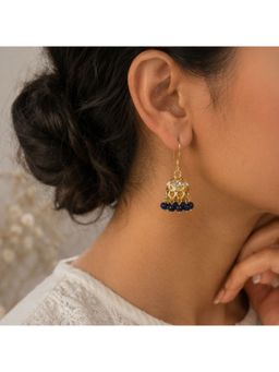 Bdiva - Gold Plated Kundan Pearl Jhumki Earrings