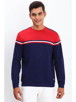 Allen Solly - Men Purple Crew Neck Full Sleeves Casual Sweatshirt