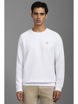 Louis Philippe - Men Casual White Textured Sweatshirt