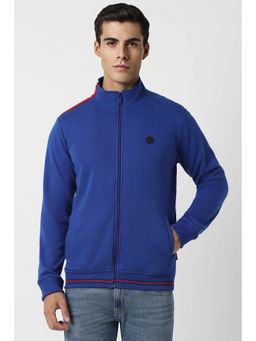 Van Heusen - Men Blue Solid High Neck Jacket