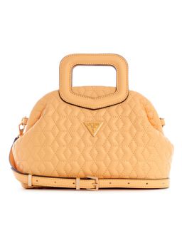 Guess - Women Orange Pu Solid Handheld Bag with Detachable Strap