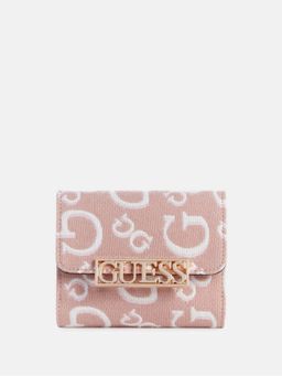 Guess - Women Pink Polyester Blend Typography Wallet