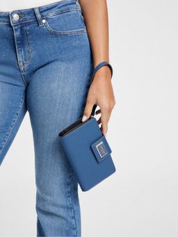 Guess - Women Blue Pvc Textured Wallet