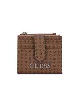 Guess - Women Brown Pvc Typography Wallet
