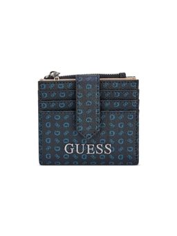 Guess - Women Navy Blue Pvc Typography Wallet