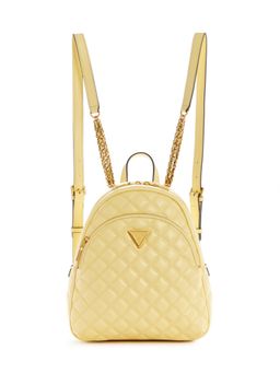 Guess - Women Yellow Pu Solid Backpack