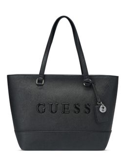 Guess - Women Black PVC Textured Handbag