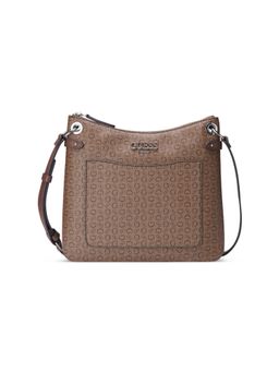 Guess - Women Brown PVC Geometric Shoulder Bag
