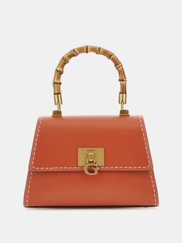 Guess - Women Orange Pu Solid Handbag and Detachable Strap