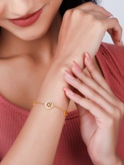 GIVA - Sterling Silver Golden Clover Bracelet for Womens and Girls