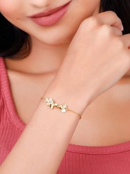 GIVA - Sterling Silver Golden Triple Sabine Bracelet for Womens and Girls