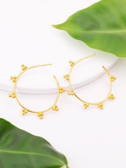 GIVA - Sterling Silver Golden Traditional Hoop Earrings for Womens and Girls