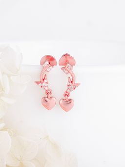 GIVA - Sterling Silver Rose Gold You Stole My Heart Earrings for Womens and Girls