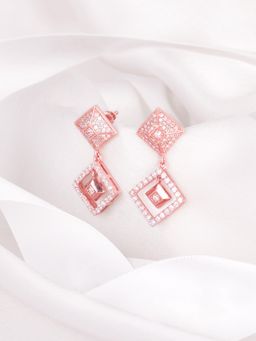 GIVA - Sterling Silver Rose Gold Signature Gleaming Treasures Earrings for Womens and Girls