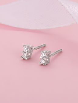 GIVA - Sterling Silver Zircon Dual Stud Earrings for Womens and Girls