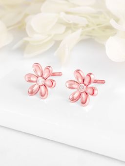 GIVA - Sterling Silver Rose Gold The World Of The Flower Earrings for Womens and Girls