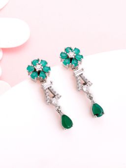 GIVA - Sterling Silver Green Carnation Earrings for Womens and Girls
