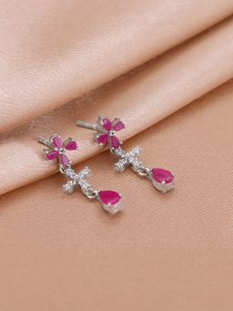 GIVA - Sterling Silver Pink Periwinkle Earrings for Womens and Girls