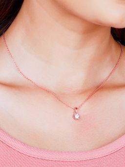 GIVA - Sterling Silver Rose Gold You're One Of A Kind Pendant With Link Chain Womens and Girls