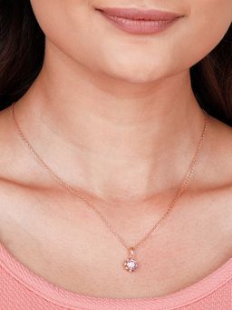 GIVA - Sterling Silver Rose Gold May You Always Bloom Pendant With Link Chain Womens and Girls