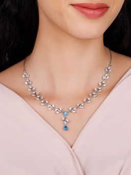 GIVA - Sterling Silver Blue Daisy Necklace for Womens and Girls