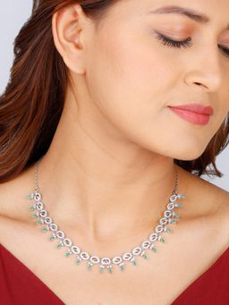 GIVA - Sterling Silver Zircon-Studded Kalash Necklace for Womens and Girls