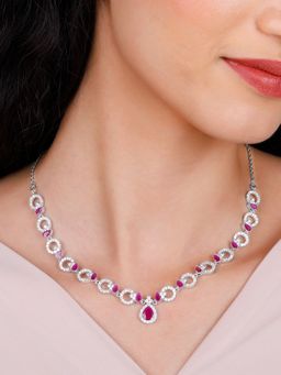GIVA - Sterling Silver Zircon Ballentine Necklace for Womens and Girls