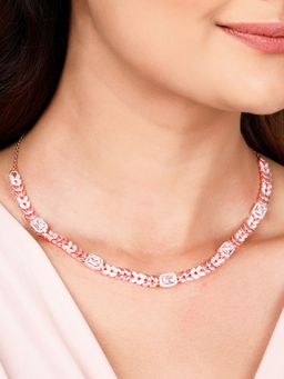 GIVA - Sterling Silver Anushka Sharma Rose Gold Braided Necklace Womens and Girls