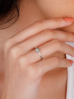 GIVA - Sterling Silver Signature Angles Of The Cube Ring for Womens and Girls