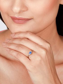 GIVA - Sterling Silver Blue Aqua Life Ring Womens and Girls