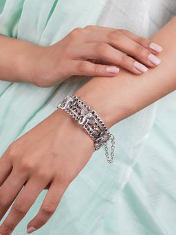 Teejh - Getanjaali Silver Oxidised Bracelet
