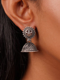 Teejh - Pekham Silver Oxidised Earrings