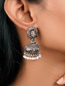 Teejh - Kevika Silver Oxidised Earrings