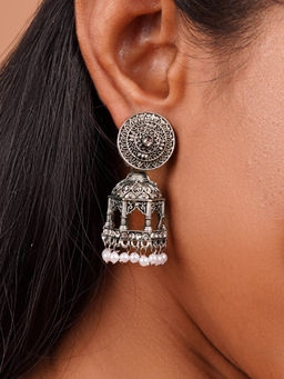 Teejh - Tarita Silver Oxidised Earrings