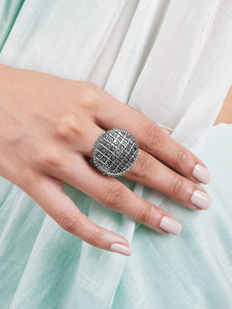 Teejh - Prerna Silver Oxidised Ring