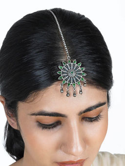 Teejh - Romina Silver Oxidised Maang Tika