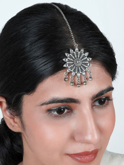 Teejh - Tarini Silver Oxidised Maang Tika
