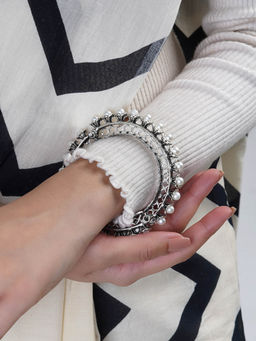 Teejh - Aanika Silver Oxidised Bracelet